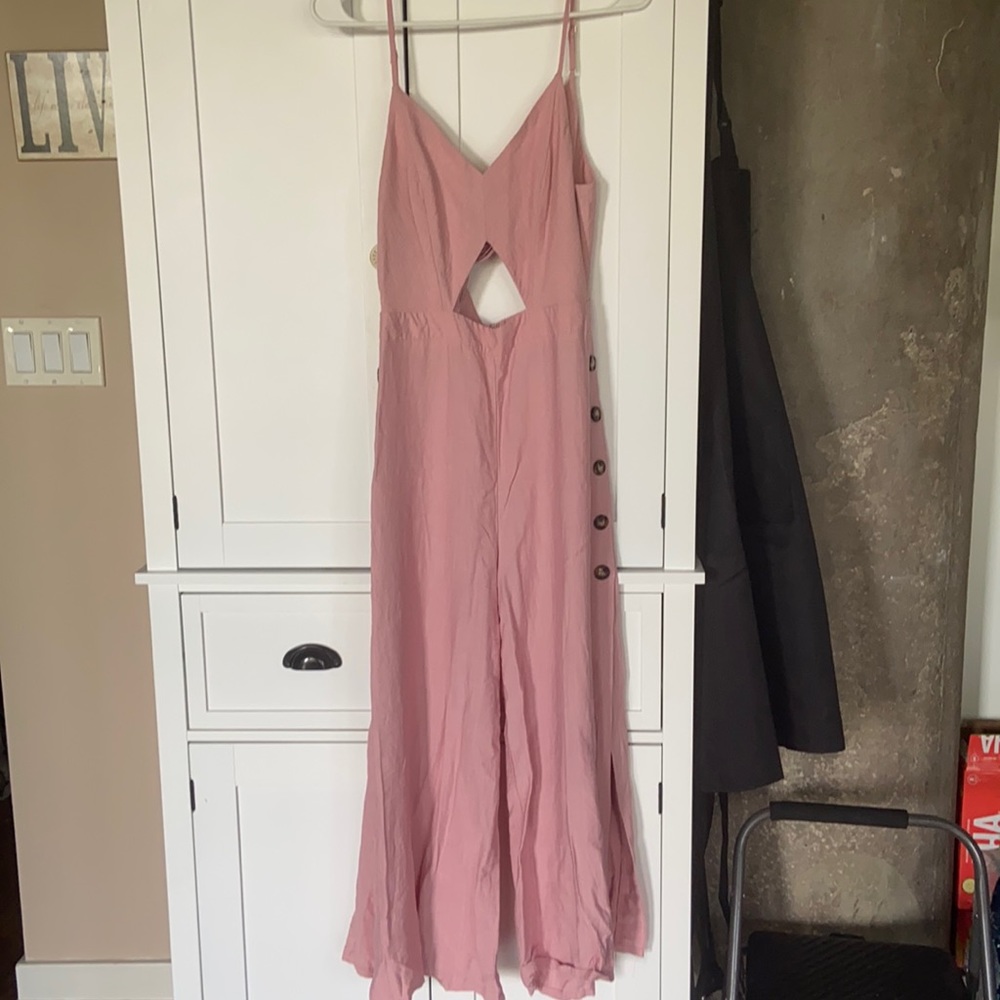 Lulus pink wide leg romper